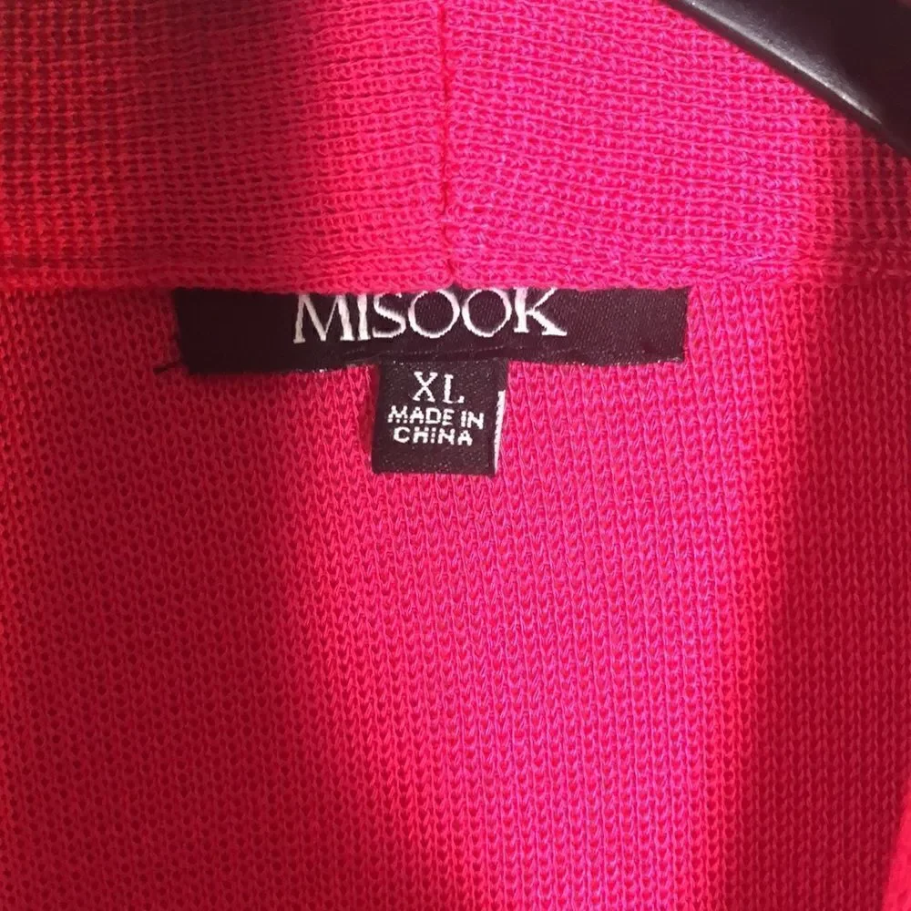 Misook hot pink cardigan sweater size XL